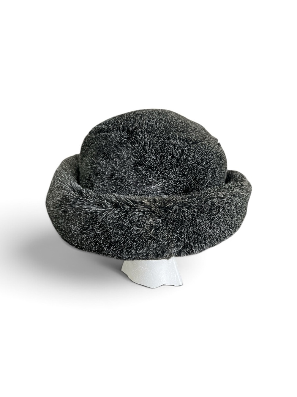 Vintage Ben Berger Luxury Collection Black Faux Fur Bucket Hat